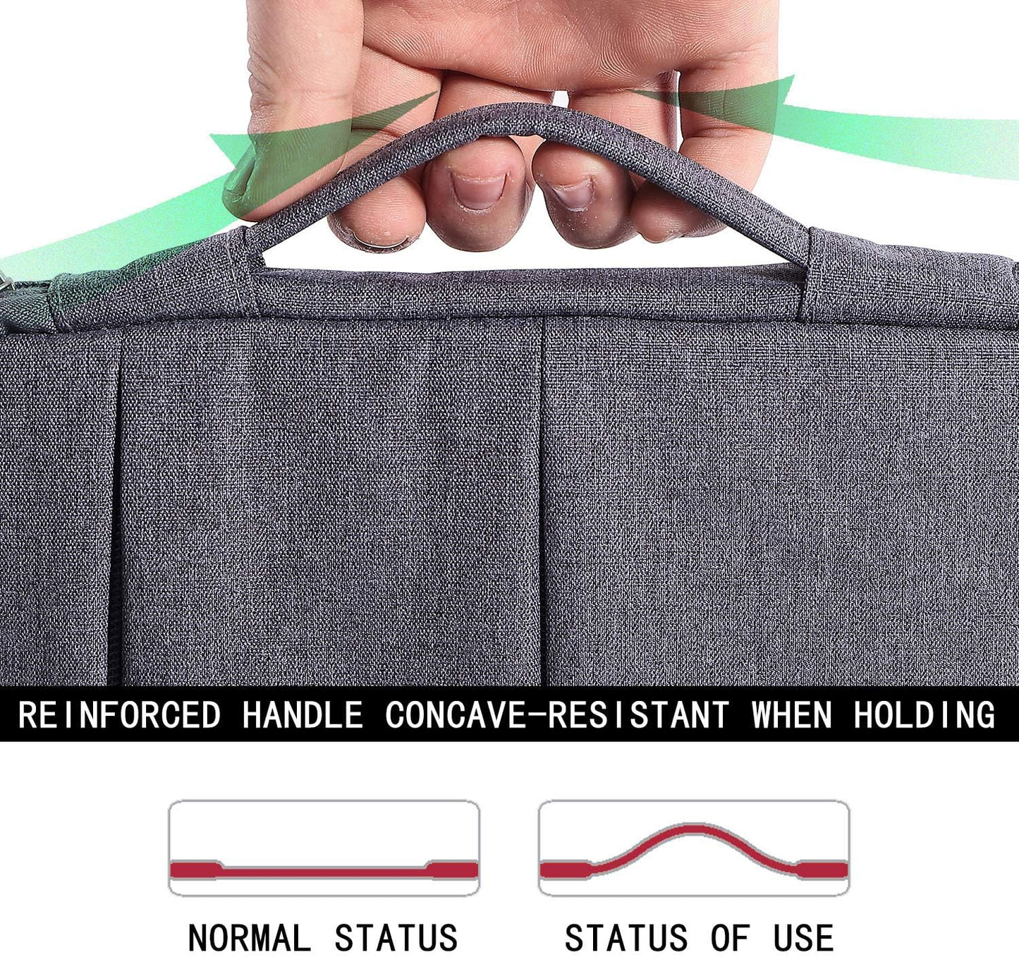 11 11.6 12 Inch Laptop Sleeve Case,Slim Computer Cover Bag Compatible with Macbook Air 11,Mac 12,Surface Pro 9 8 7/Laptop Go 2 3,HP Acer Asus Samsung Chromebook 4,Grey