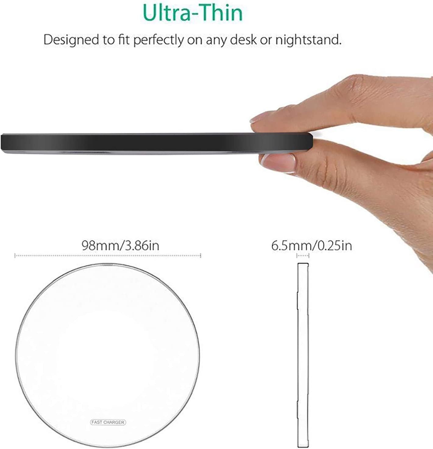 Fast Wireless Charger,20W Max Wireless Charging Pad Compatible with Iphone 17/17 Pro/16/15/14/13/12/Se/Xs Max/Xr,Airpods; Wireless Charge Mat for Samsung Galaxy S25/S24/Note,Pixel/Lg