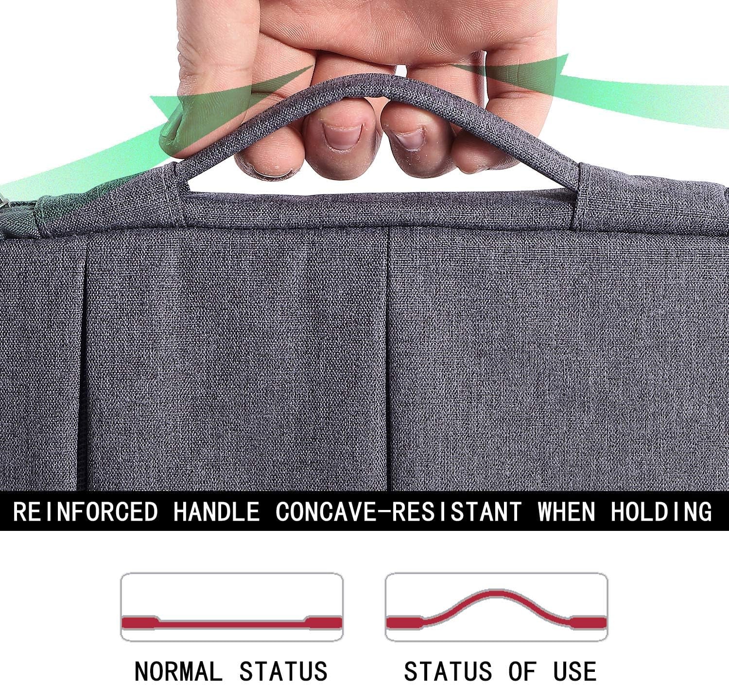 11 11.6 12 Inch Laptop Sleeve Case,Slim Computer Cover Bag Compatible with Macbook Air 11,Mac 12,Surface Pro 9 8 7/Laptop Go 2 3,HP Acer Asus Samsung Chromebook 4,Grey